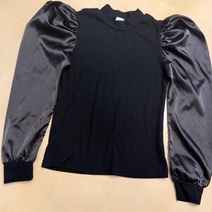 SHEIN Black Puff Sleeve Blouse